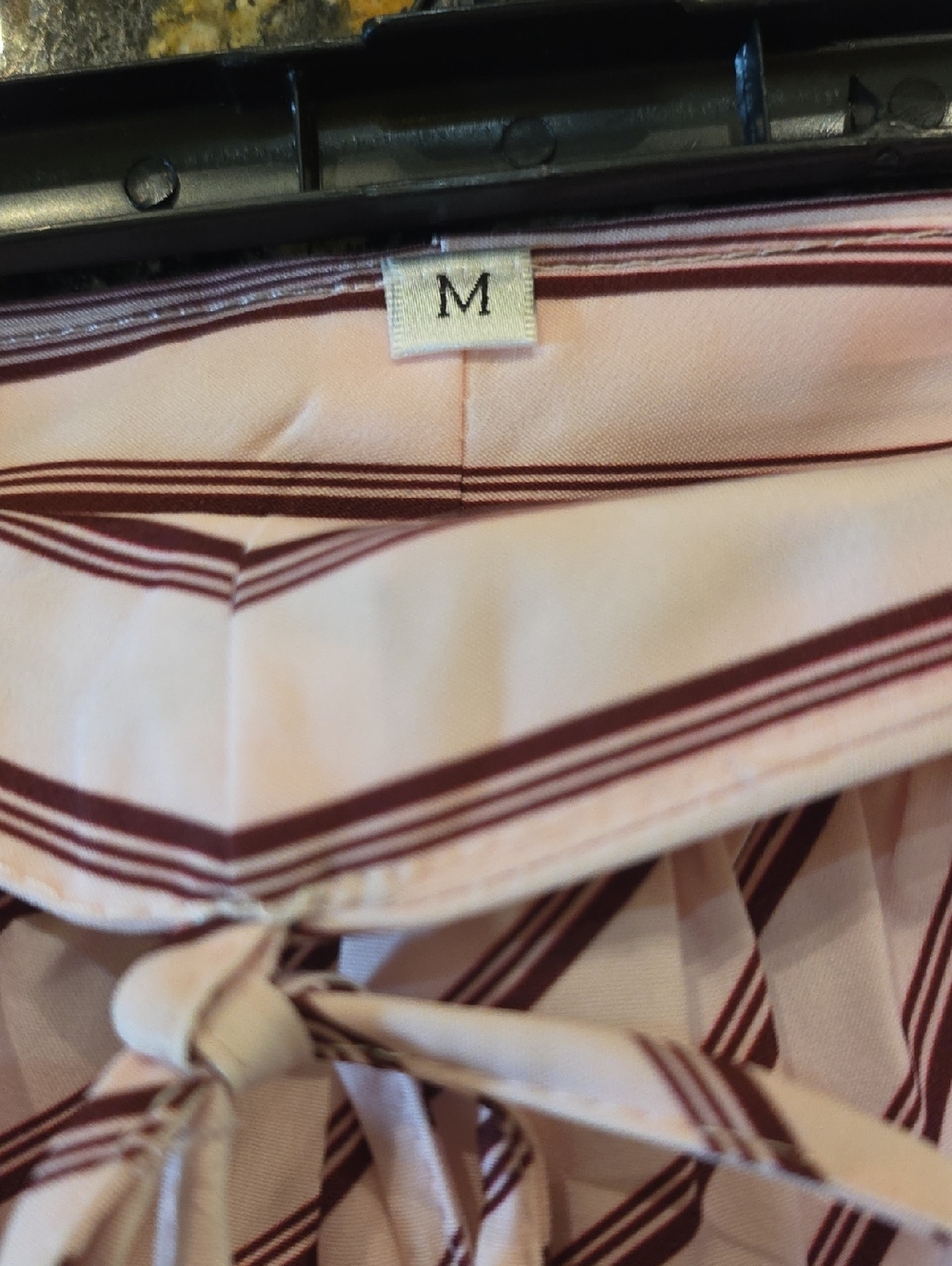Striped Skirt in Light Pink and Burgundy - Picture 3 of 6